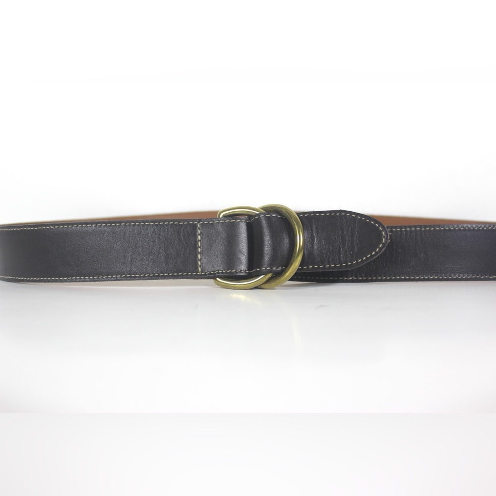 Brown Italian Leather Wrap Belt with Brass Buckle